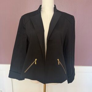 Chicos Open Front Black Blazer Jacket